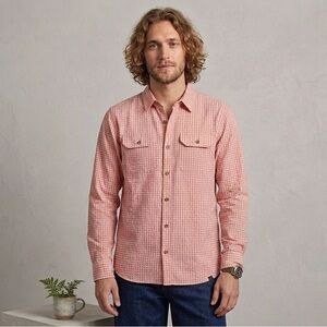 NWT | L.L.Bean No Fly Zone Insect Repellent Fishing Shirt Coral Pink Seersucker